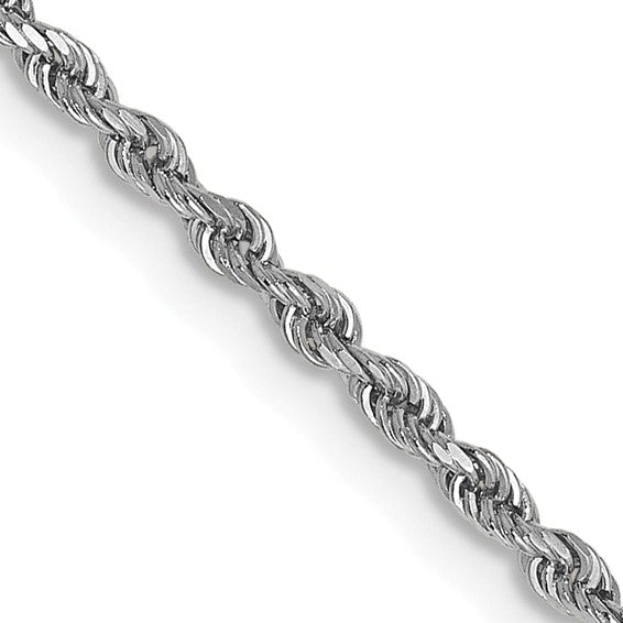 14KT White Gold 1.5mm Diamond-Cut Rope Chain