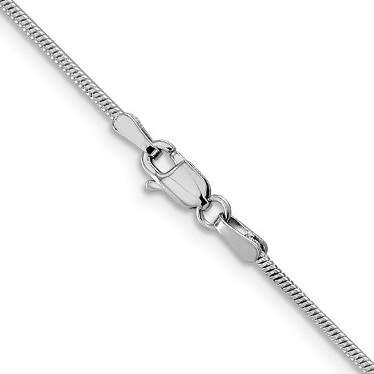 14KT White Gold 1.3mm Round Snake Chain