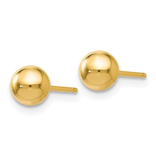 14KT Yellow Gold Polished 5mm Ball Post Earrings