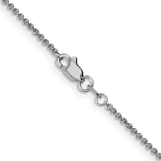 14KT White Gold 1.6mm Round Cable Chain