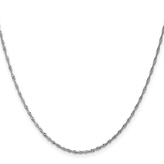 14KT White Gold 1.3mm Singapore Chain