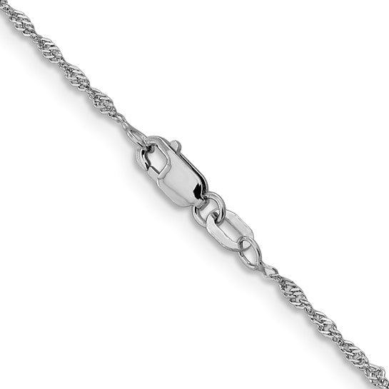 14KT White Gold 1.3mm Singapore Chain