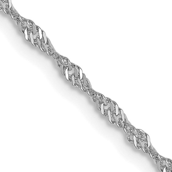 14KT White Gold 1.3mm Singapore Chain