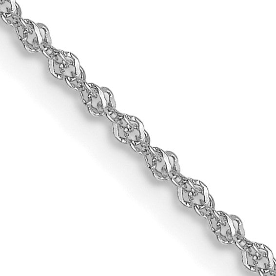 14KT White Gold 1mm Sparkle Singapore Chain