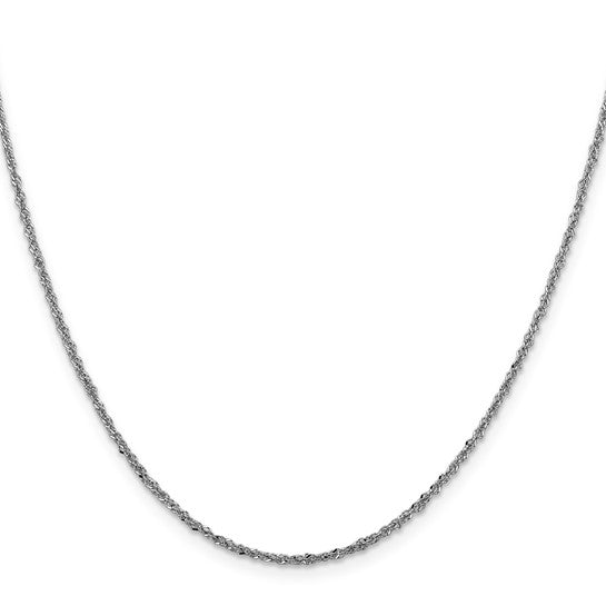 14KT White Gold 1.6mm Sparkle Singapore Chain
