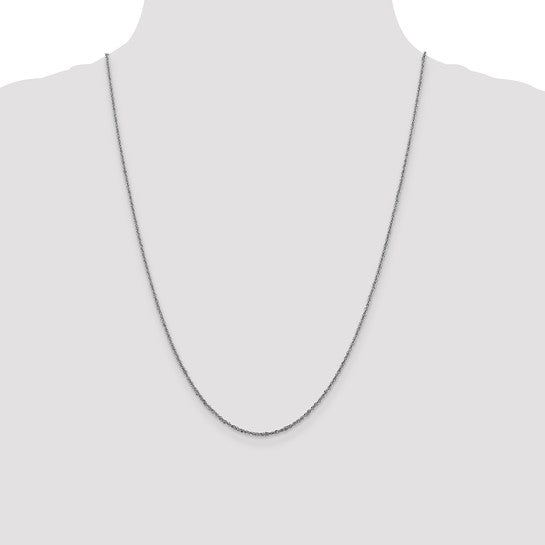 14KT White Gold 1.6mm Sparkle Singapore Chain