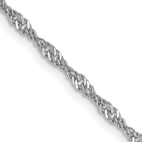 14KT White Gold 1.6mm Sparkle Singapore Chain
