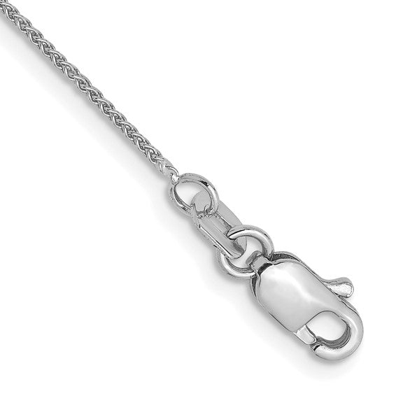 14KT White Gold .8mm Spiga Chain Anklet