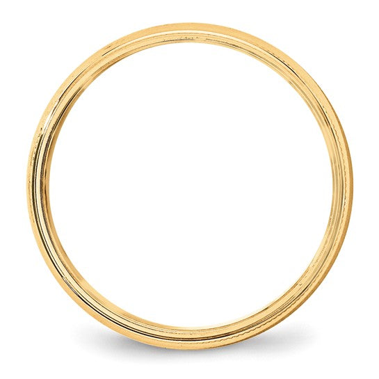 10kt Yellow Gold 5mm Lightweight Milgrain Half Round Wedding Band Size 11.5