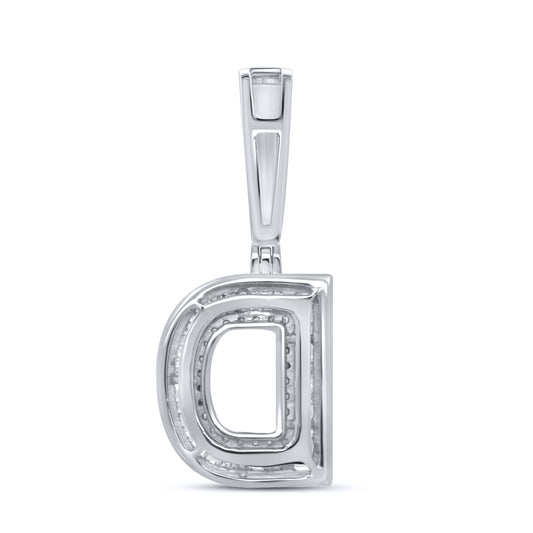 10KT WHITE GOLD 0.47 CTW NATURAL DIAMOND INITIAL D