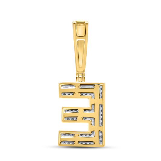 10kt yellow gold 0.48ctw Diamond Initial E Charm