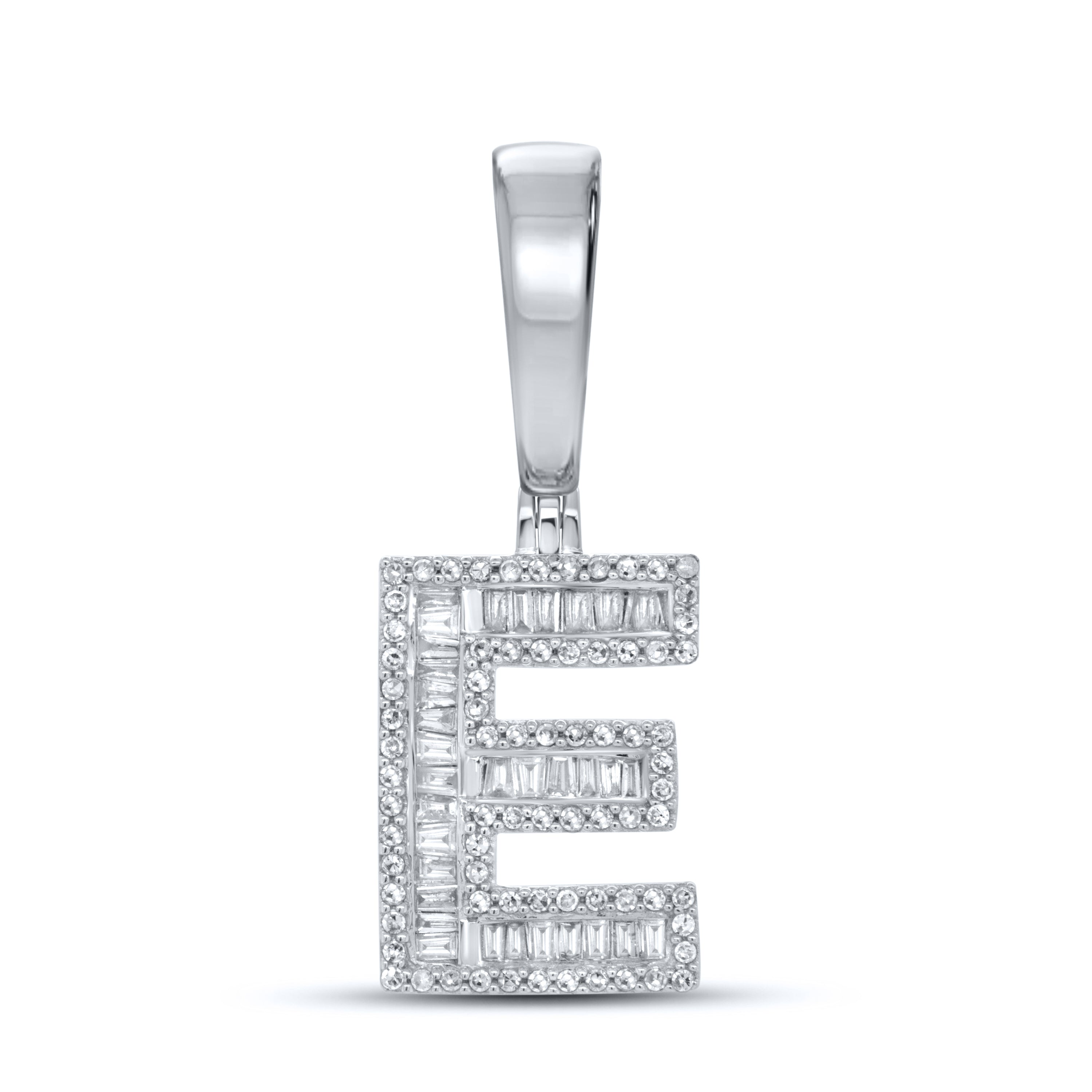 10K WHITE GOLD 0.48 CTW NATURAL DIAMOND INITIAL E