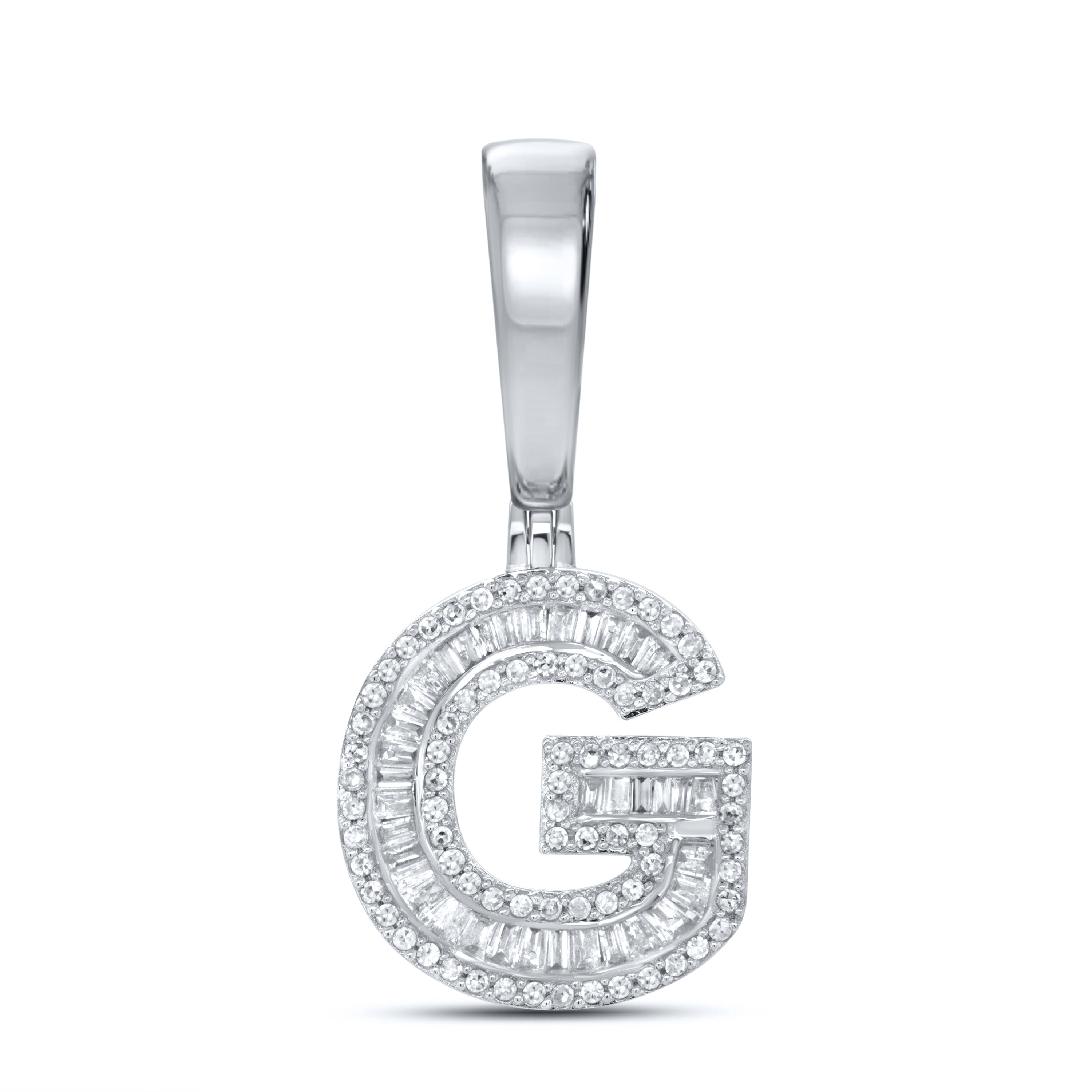 10K WHITE GOLD 0.50 CTW NATURAL DIAMOND INITIAL G