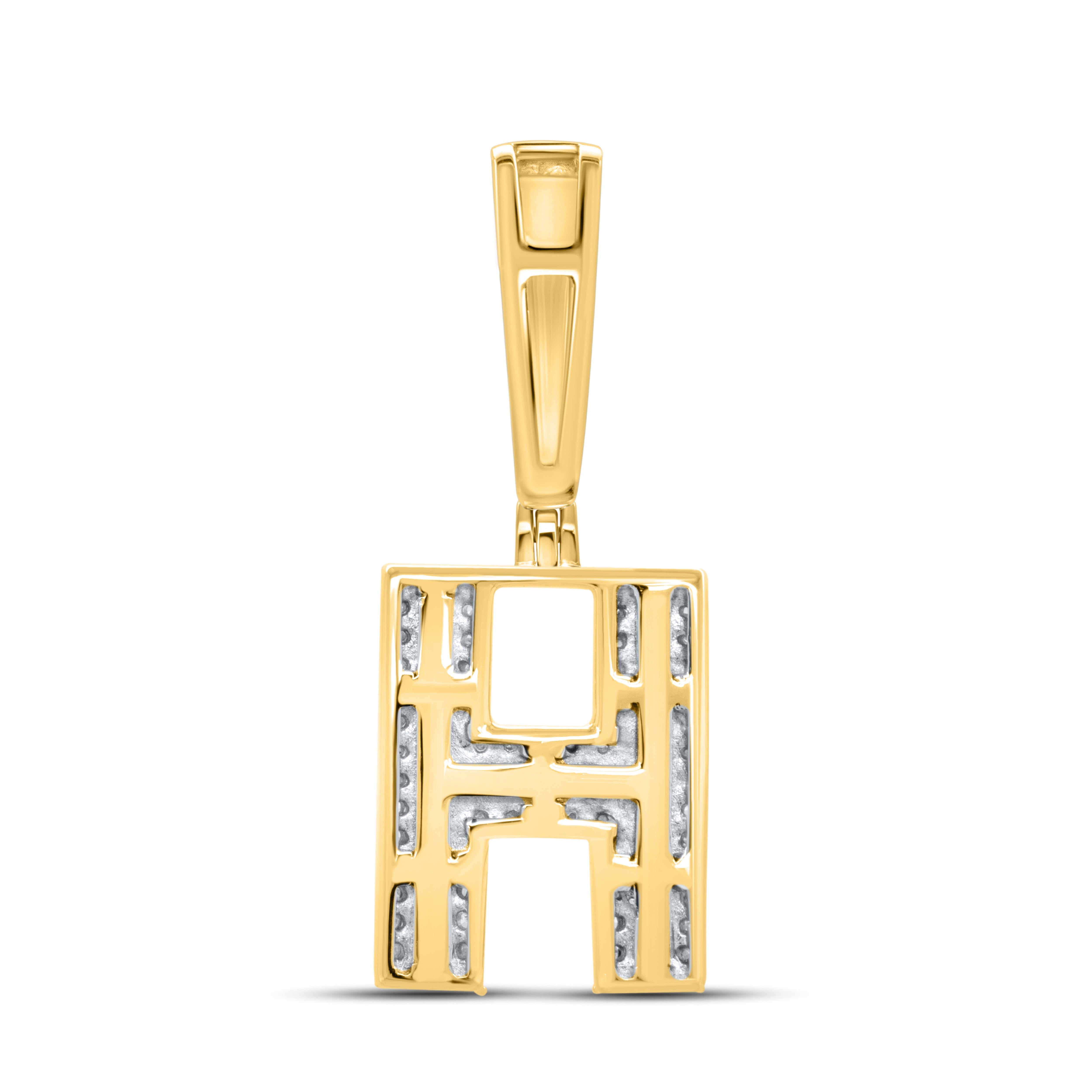 10kt yellow gold 0.45ctw Diamond Initial H Charm