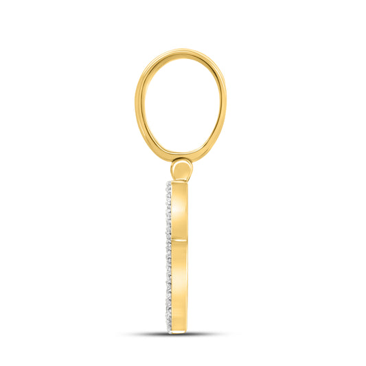 10kt yellow gold 0.46 CTW Diamond Initial K Charm