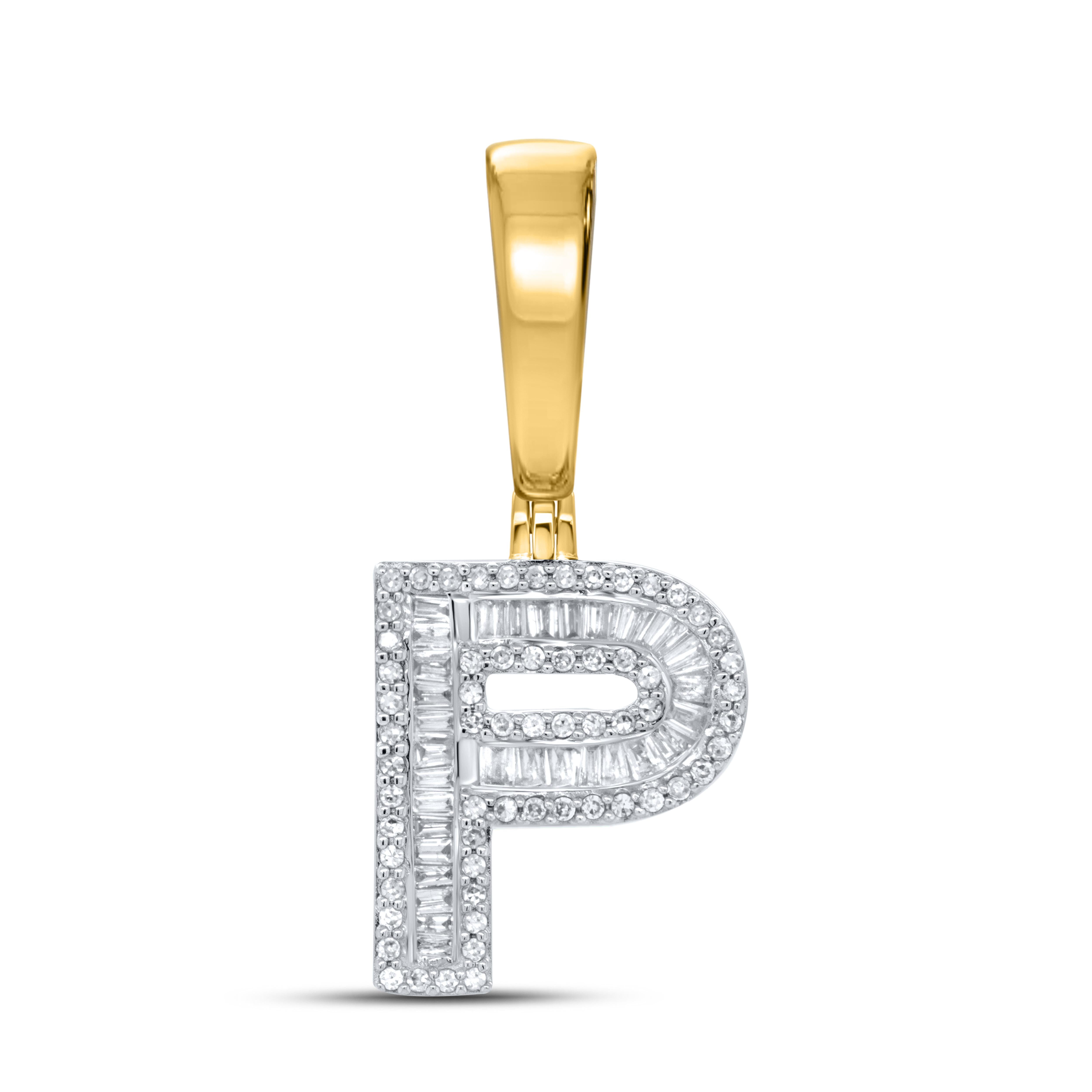 10kt yellow gold 0.43ctw Diamond Initial P Charm