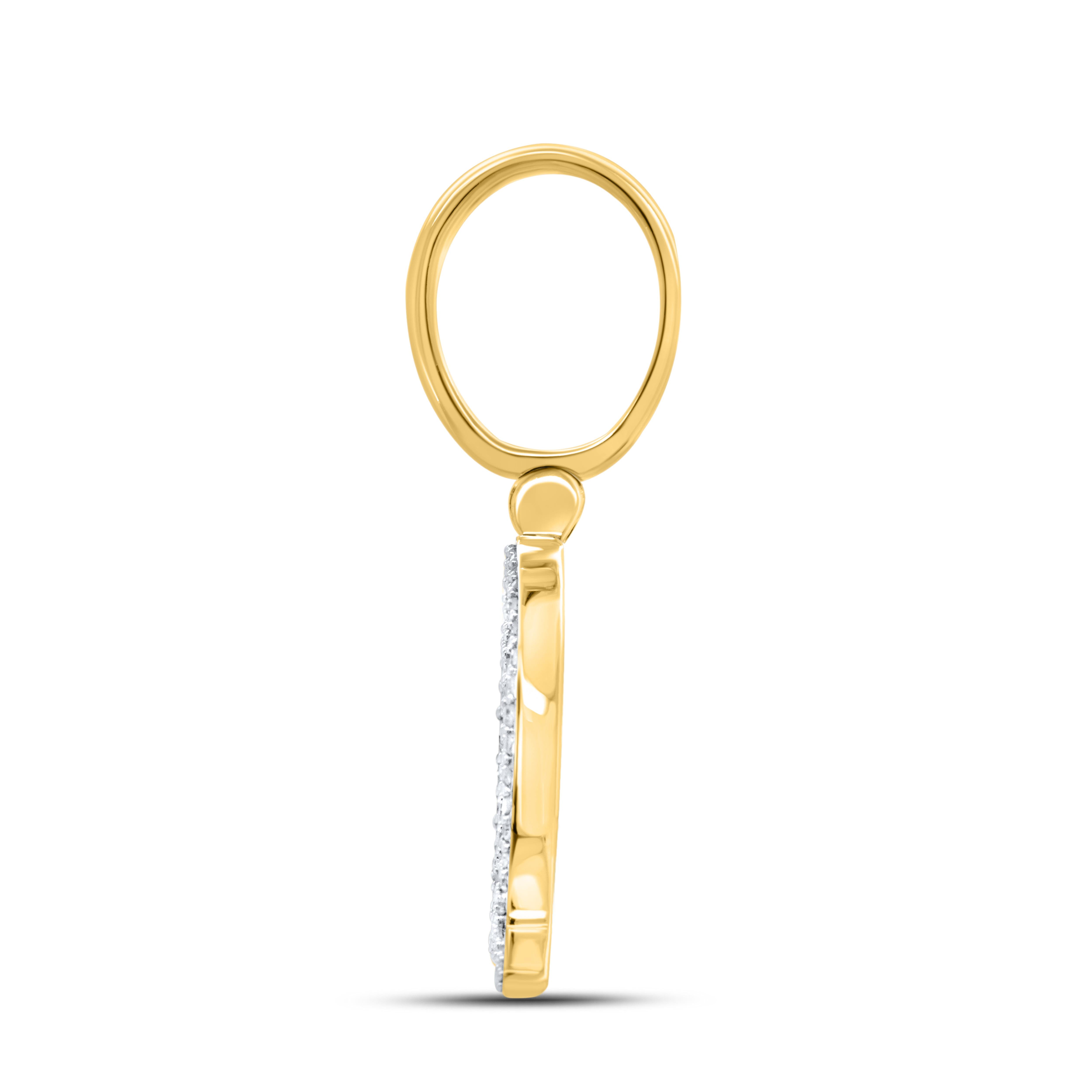 10kt yellow gold 0.46ctw Diamond Initial Q Charm