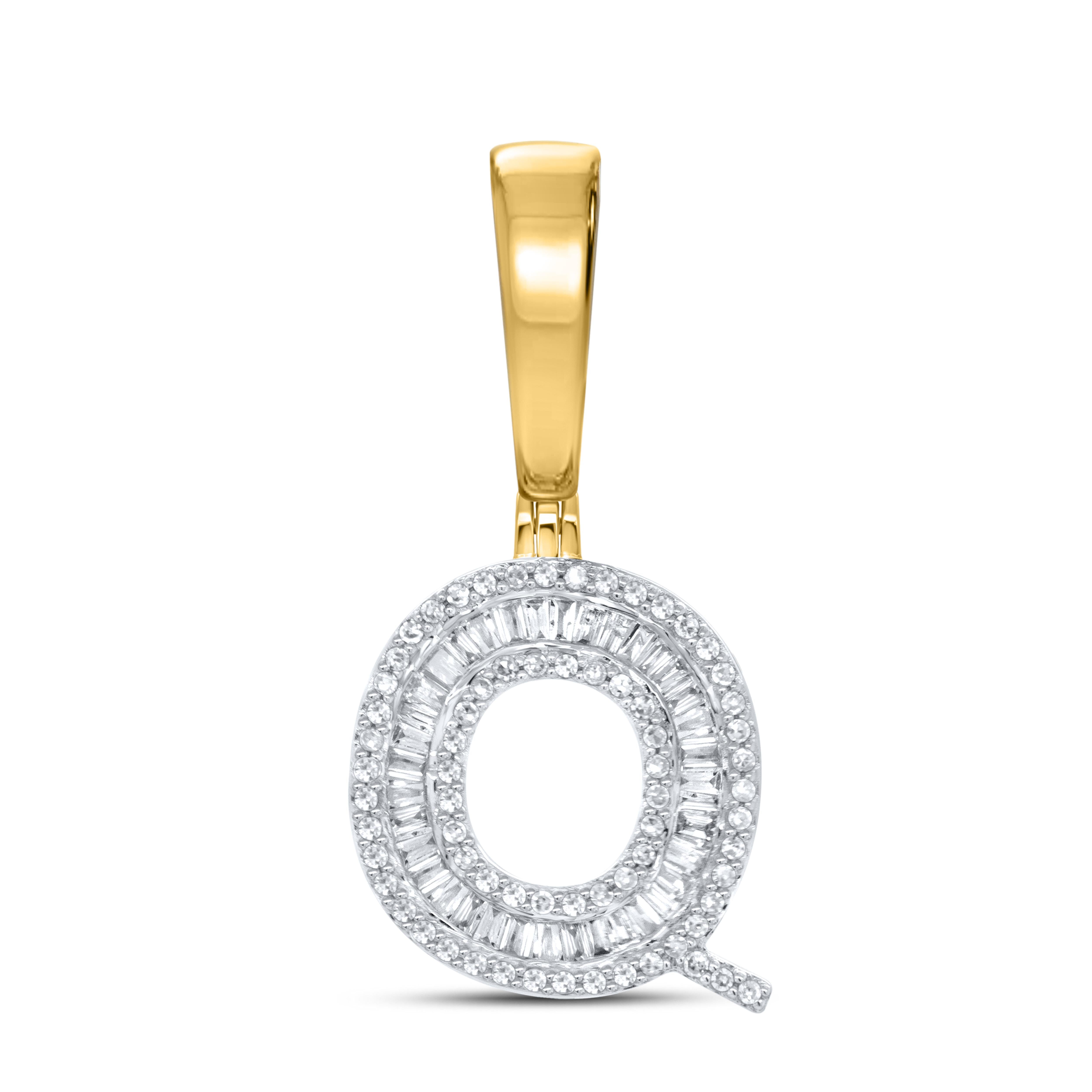 10kt yellow gold 0.46ctw Diamond Initial Q Charm