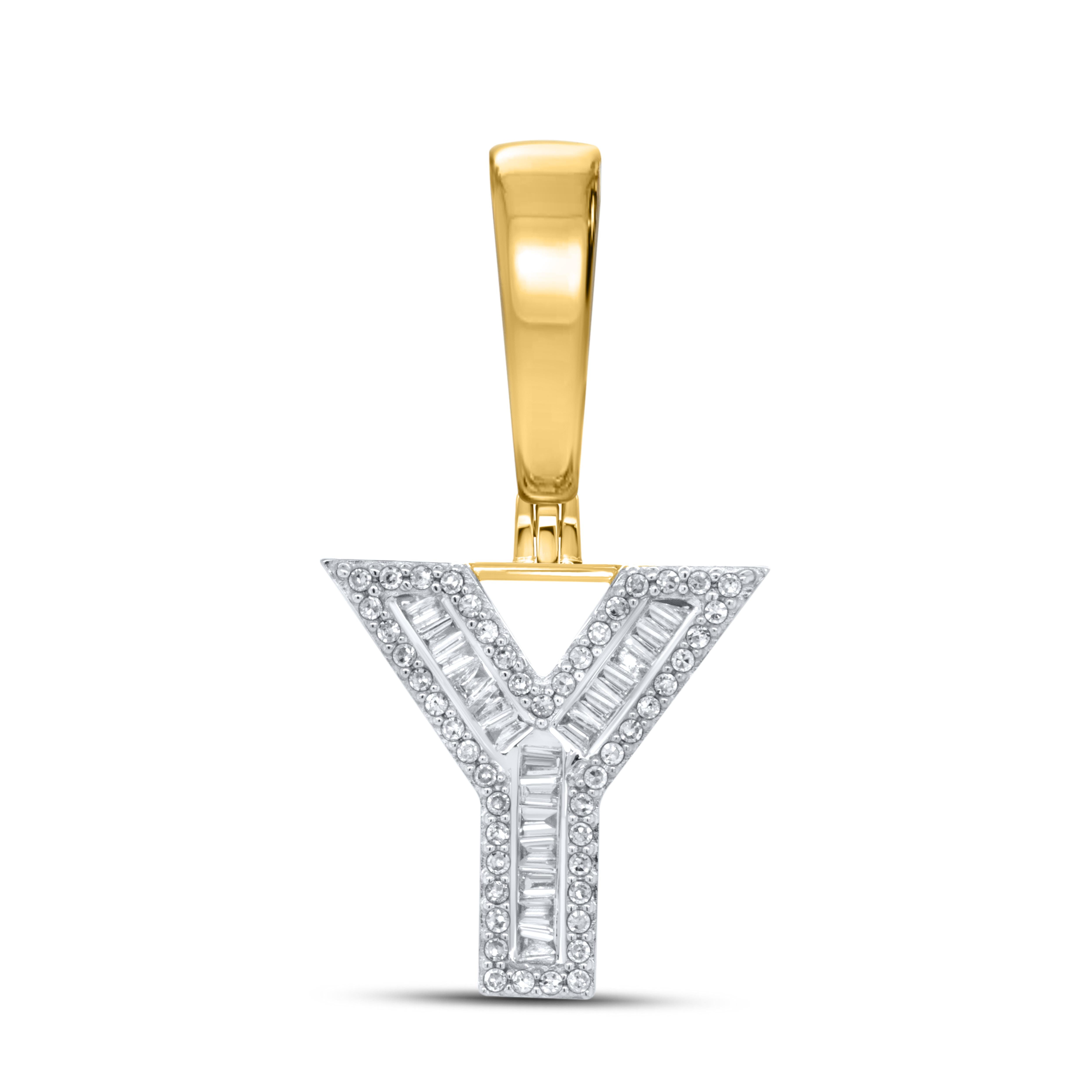 10kt yellow gold 0.30ctw Diamond Initial Y Charm