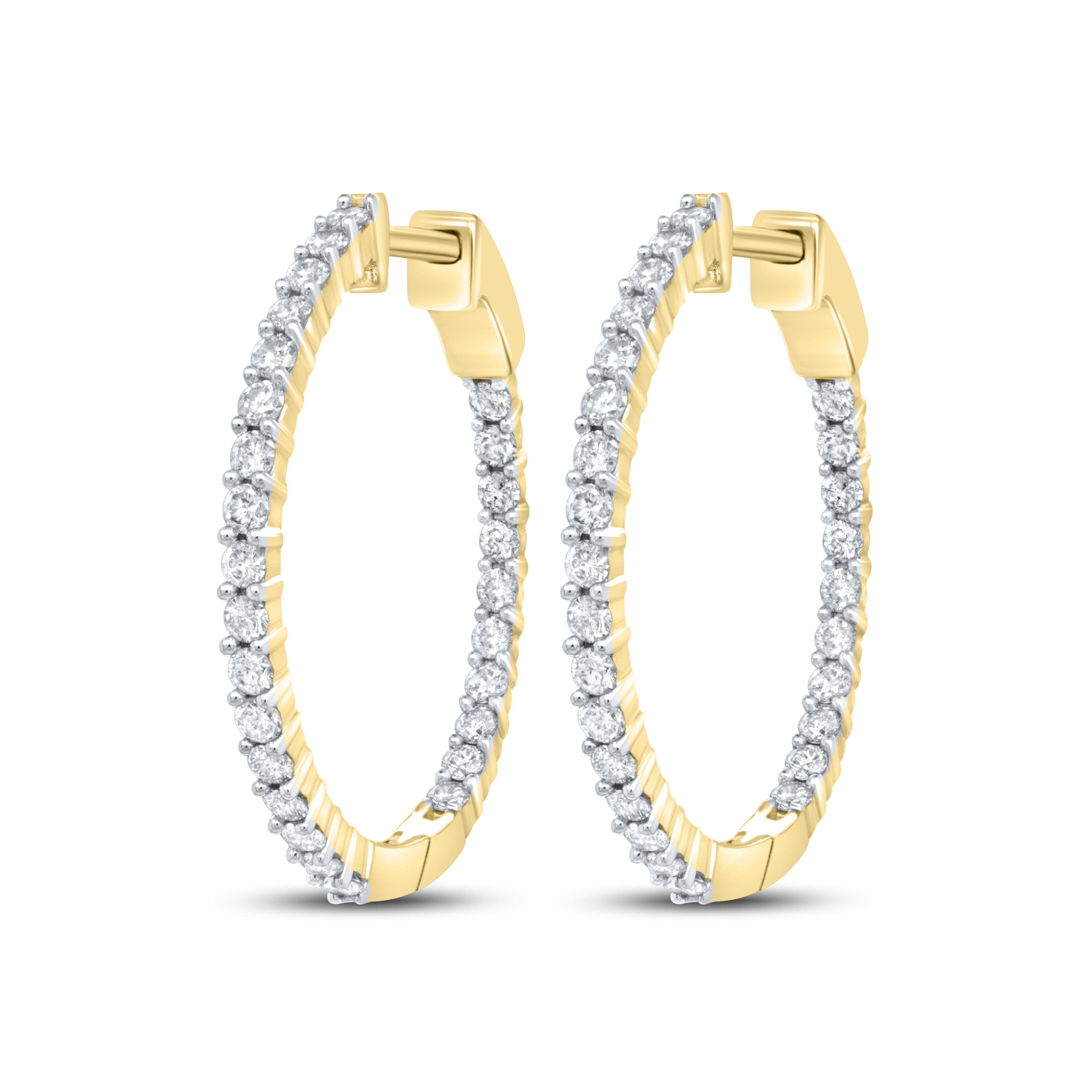 10kt Yellow Gold 2 CTW Diamond Hoop Earring