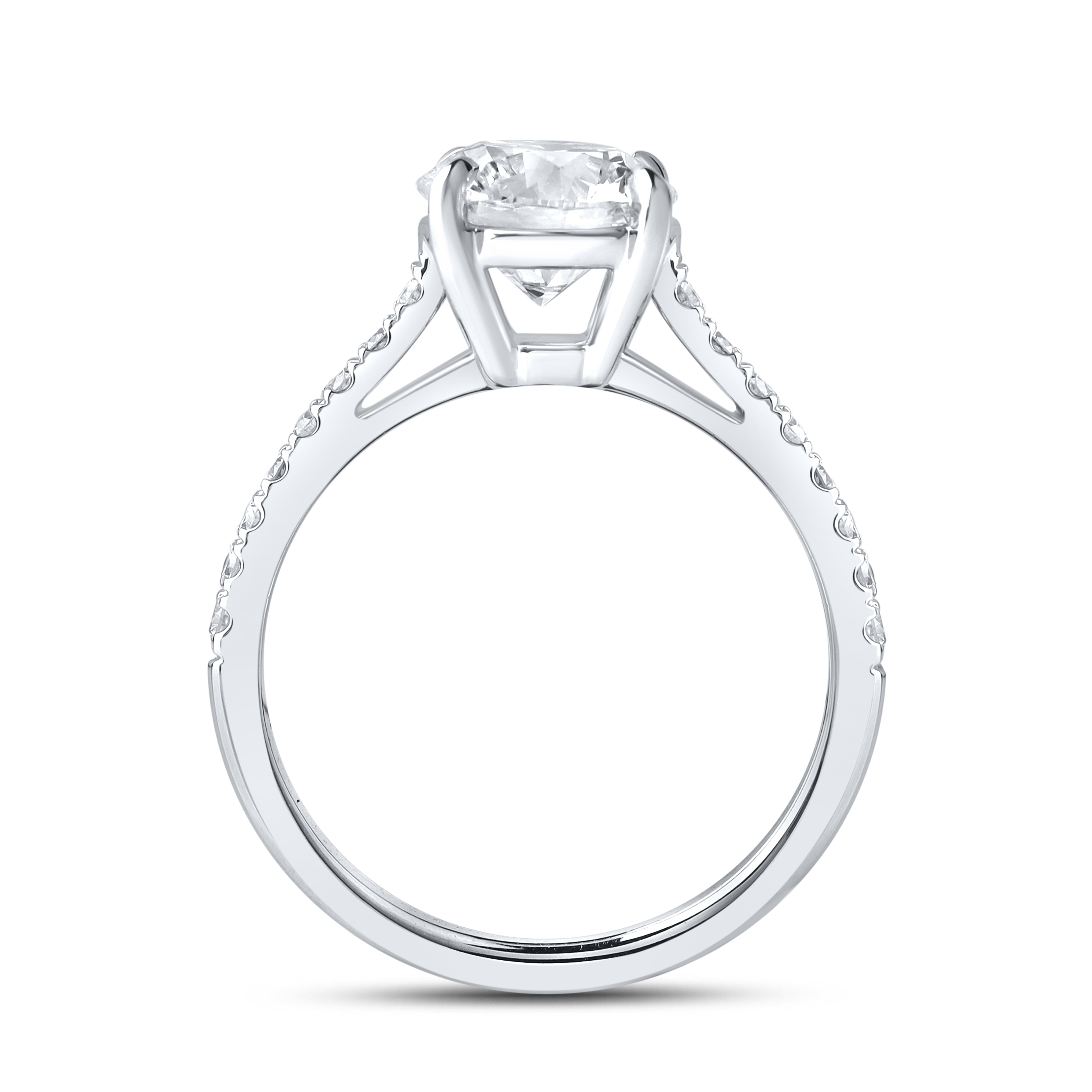 14k White Gold 1.25 CTW Lab Diamond solitaire Ring