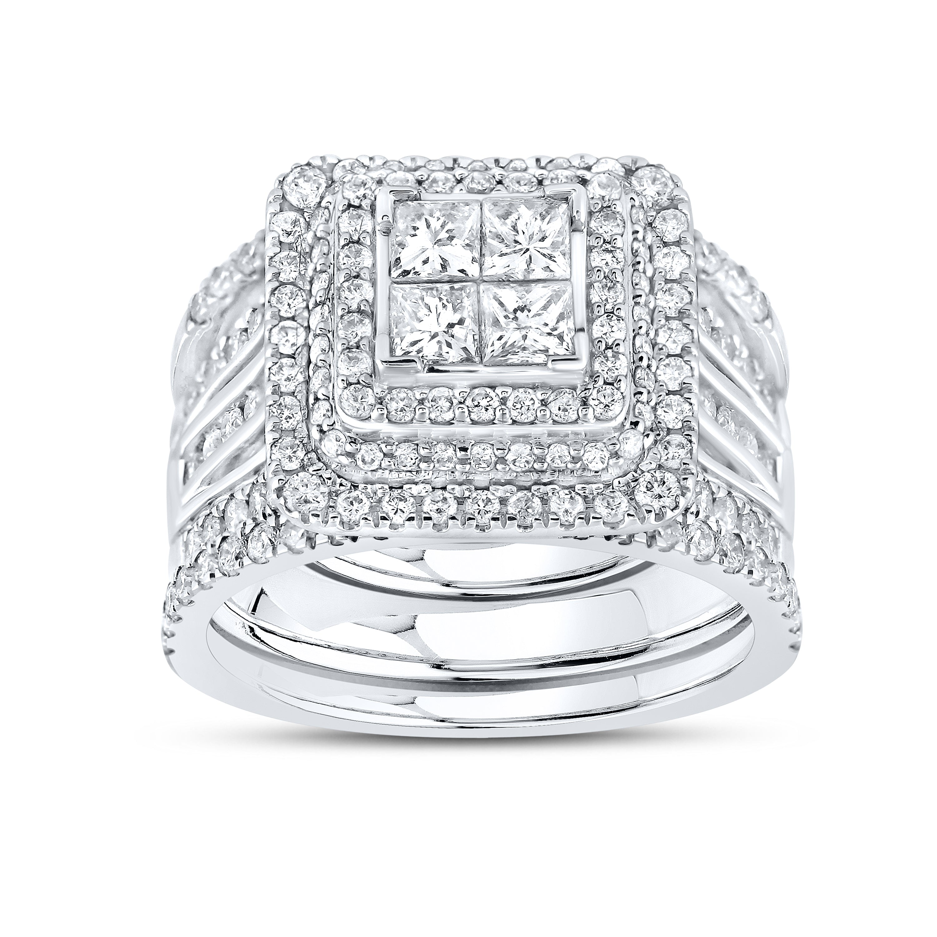14KT WHITE GOLD 2 CTW DIAMOND BRIDAL RING SET