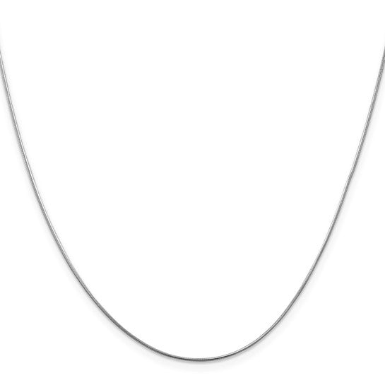 14kt White Gold .8mm Round Snake Chain