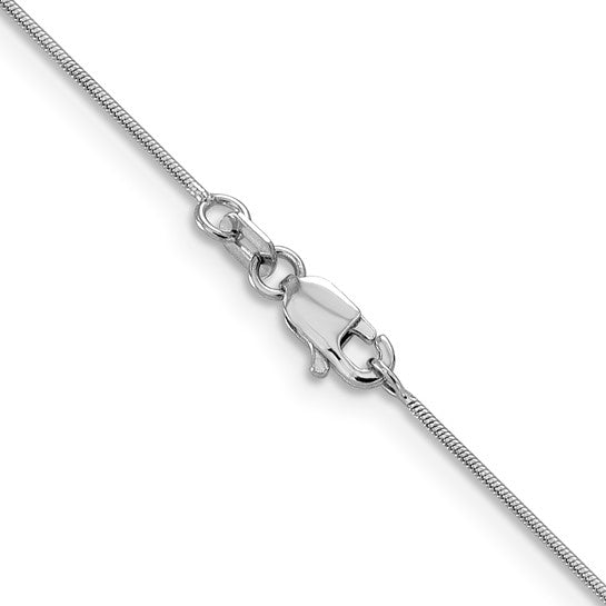 14kt White Gold .8mm Round Snake Chain