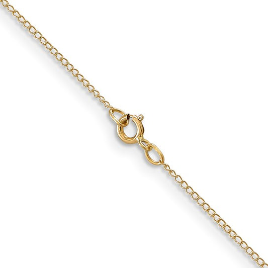14kt Yellow Gold 20 inch Carded .5mm Curb with Spring Ring Clasp Chain