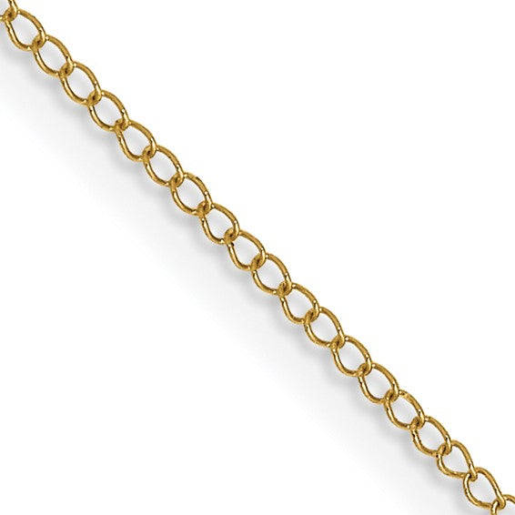 14kt Yellow Gold 24 inch Carded .5mm Curb with Spring Ring Clasp Chain