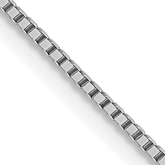 14KT White Gold .8mm Box with Spring Ring Clasp Chain