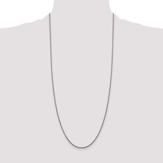 14KT White Gold 30 inch 1.5mm Semi-Solid Round Box with Lobster Clasp Chain