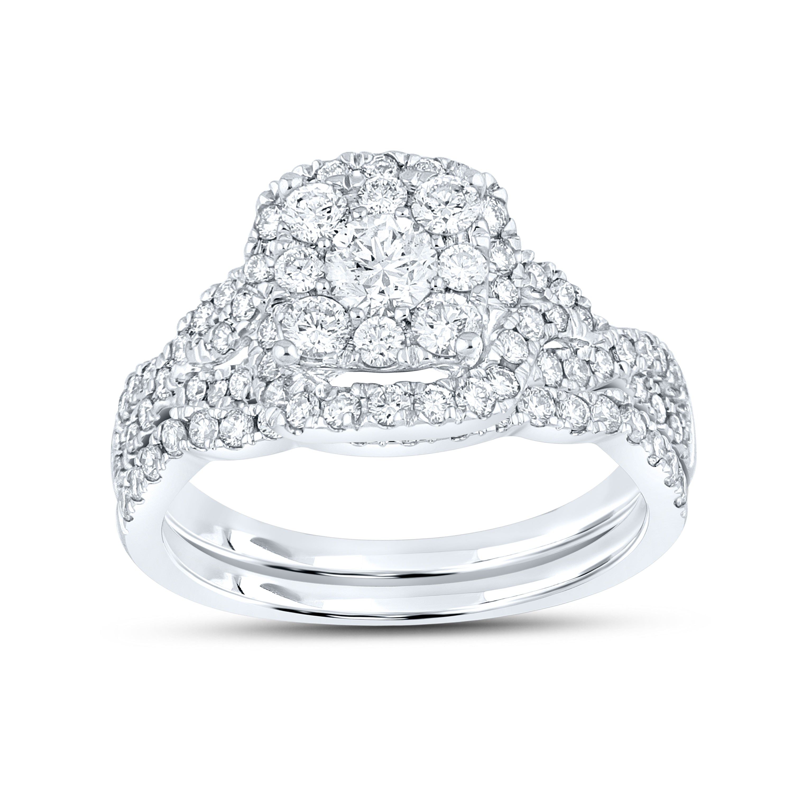 10KT WHITE GOLD LAB DIAMOND BRIDAL SET 1.29 CTW