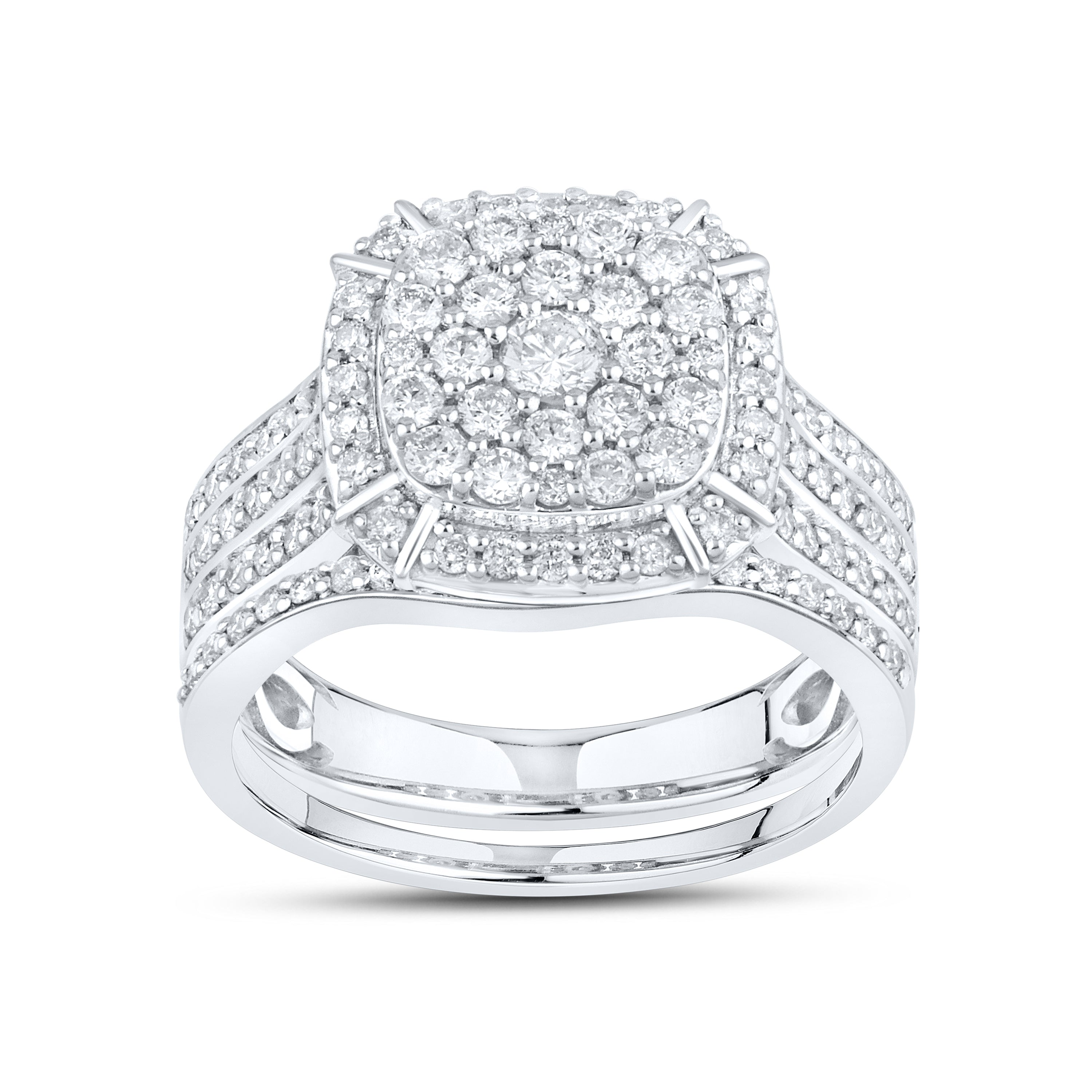 14kt White Gold 1.13 CTW Natural Diamond Bridal Ring Set
