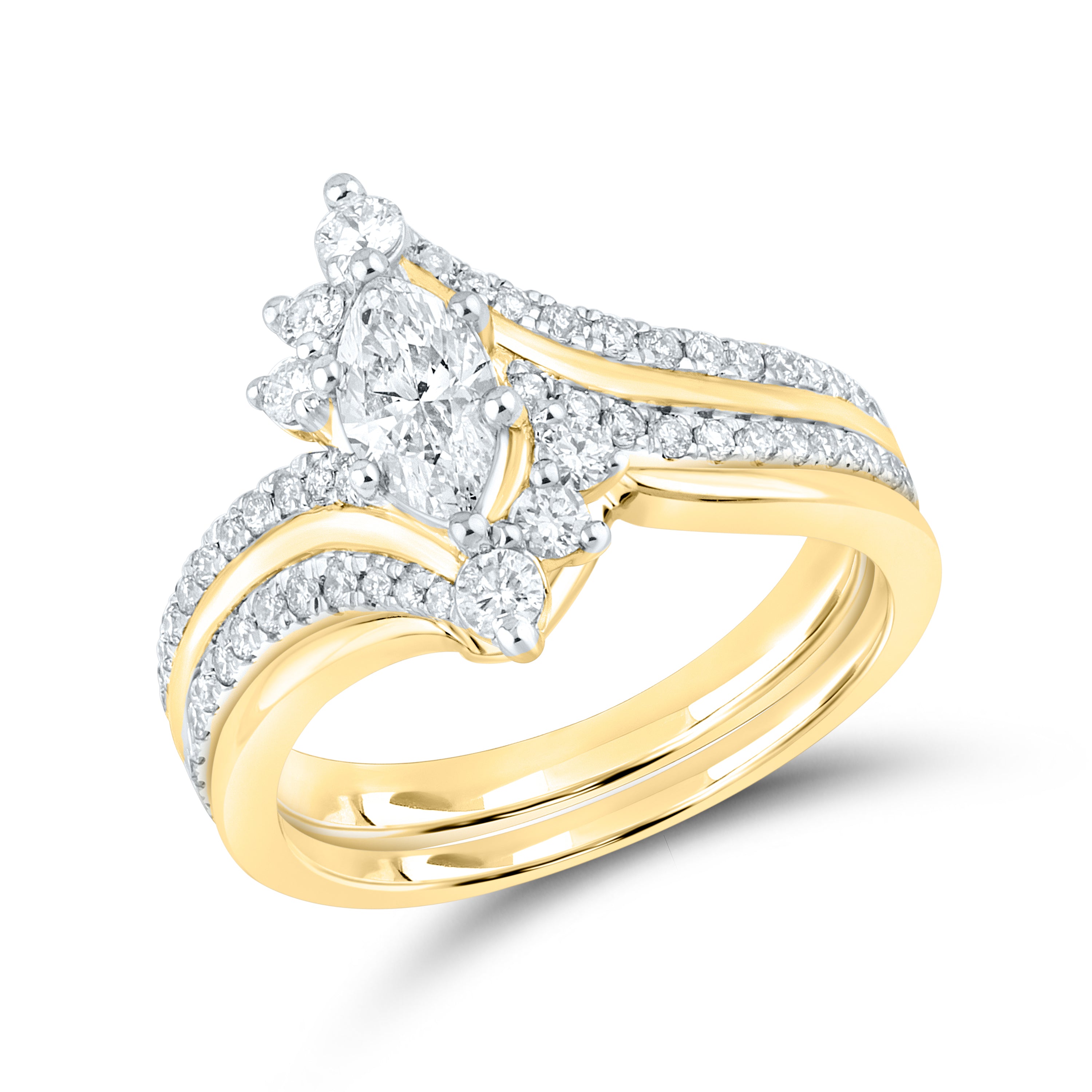 10kt white gold 1.02 CTW Lab Diamond Bridal ring set