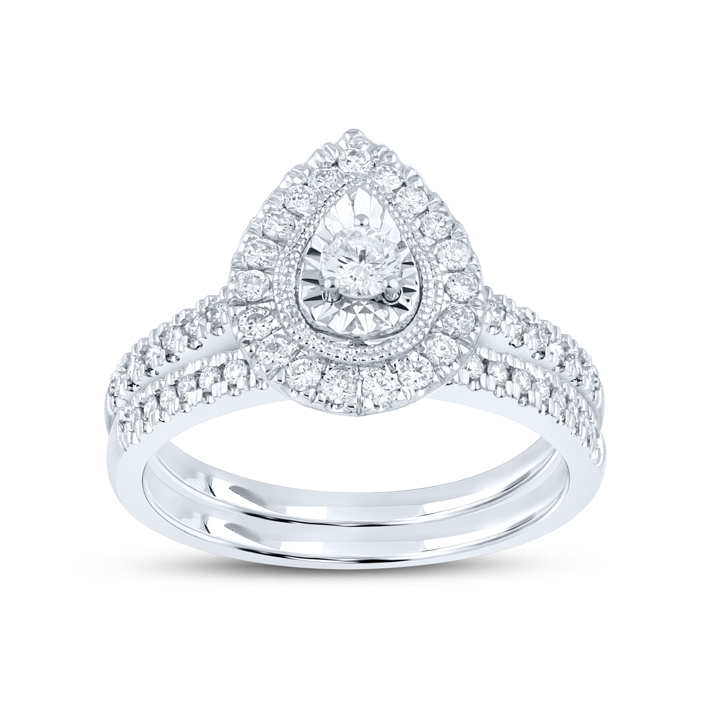 10KT WHITE GOLD 0.49 CTW DIAMOND BRIDAL SET