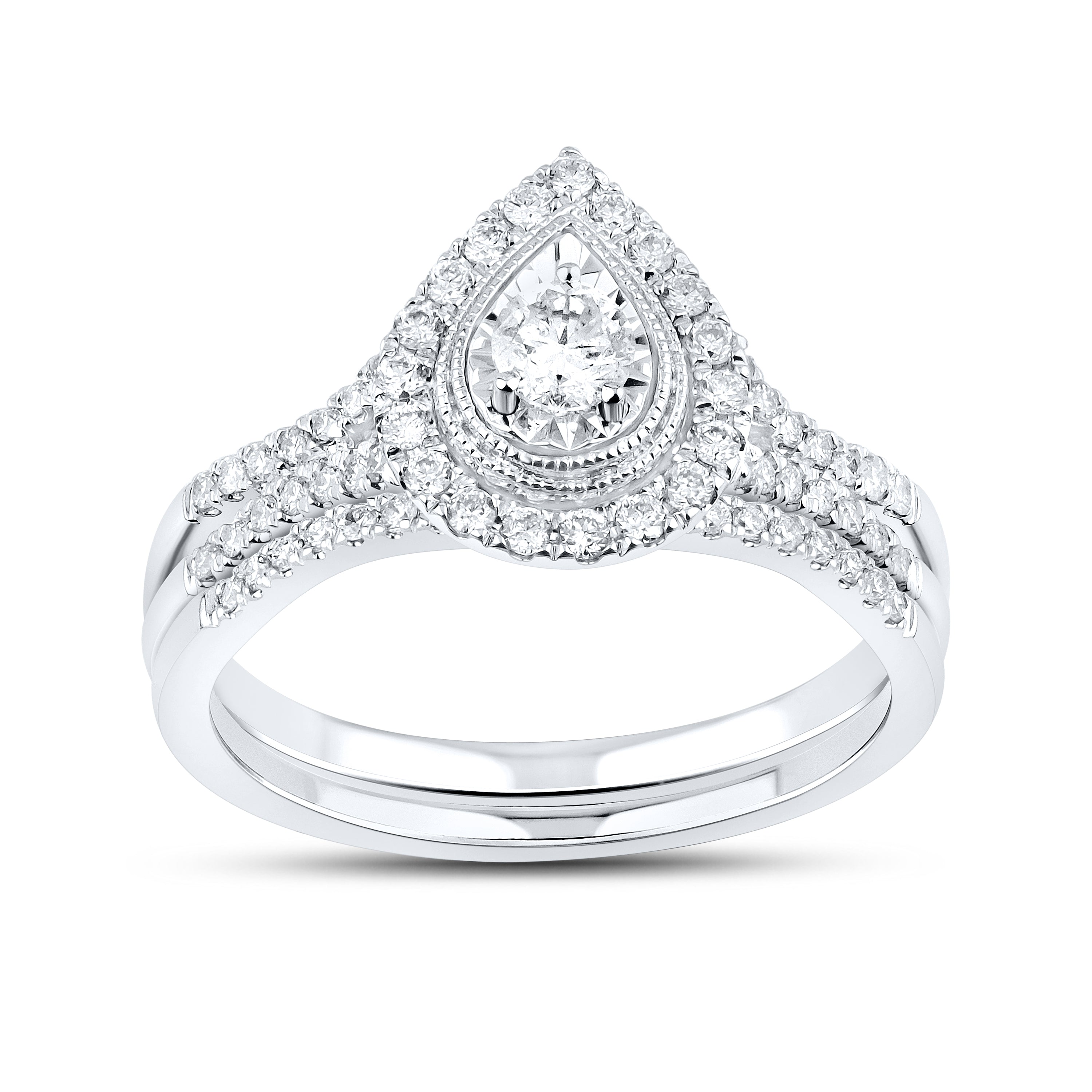 10KT WHITE GOLD 0.54 CTW DIAMOND BRIDAL SET