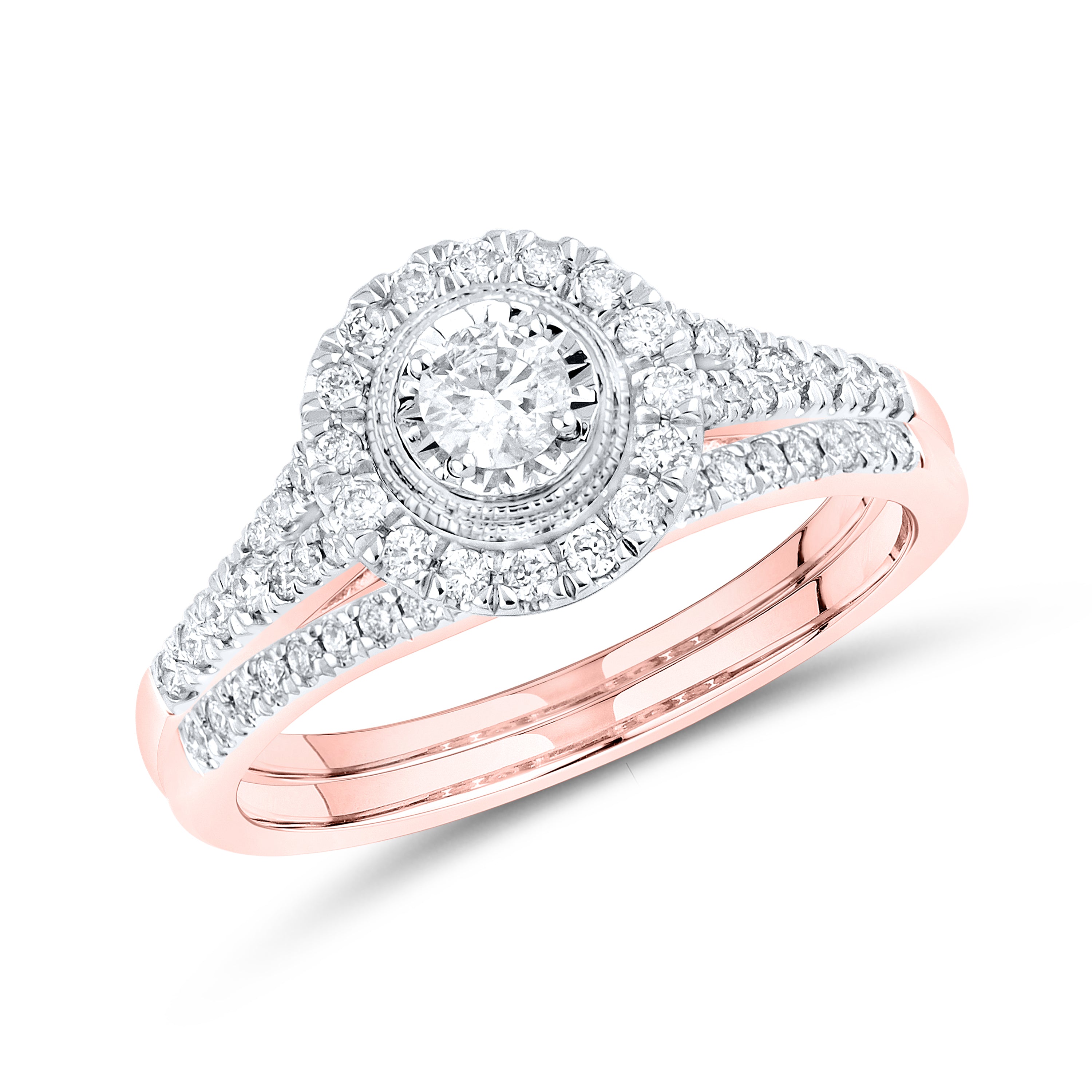 10KT ROSE GOLD 0.53 CTW DIAMOND BRIDAL SET