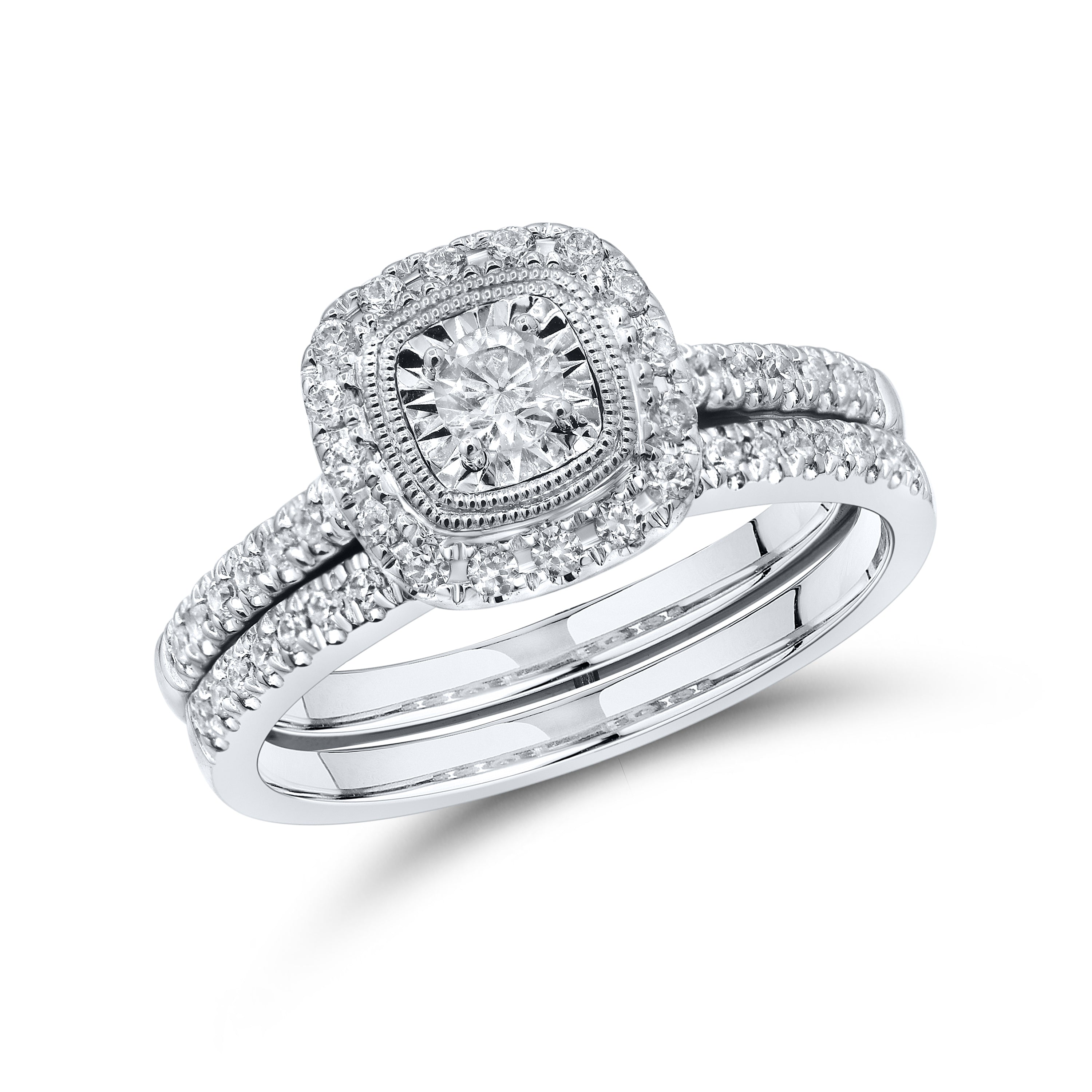 14KT WHITE GOLD 0.53 CTW DIAMOND BRIDAL SET
