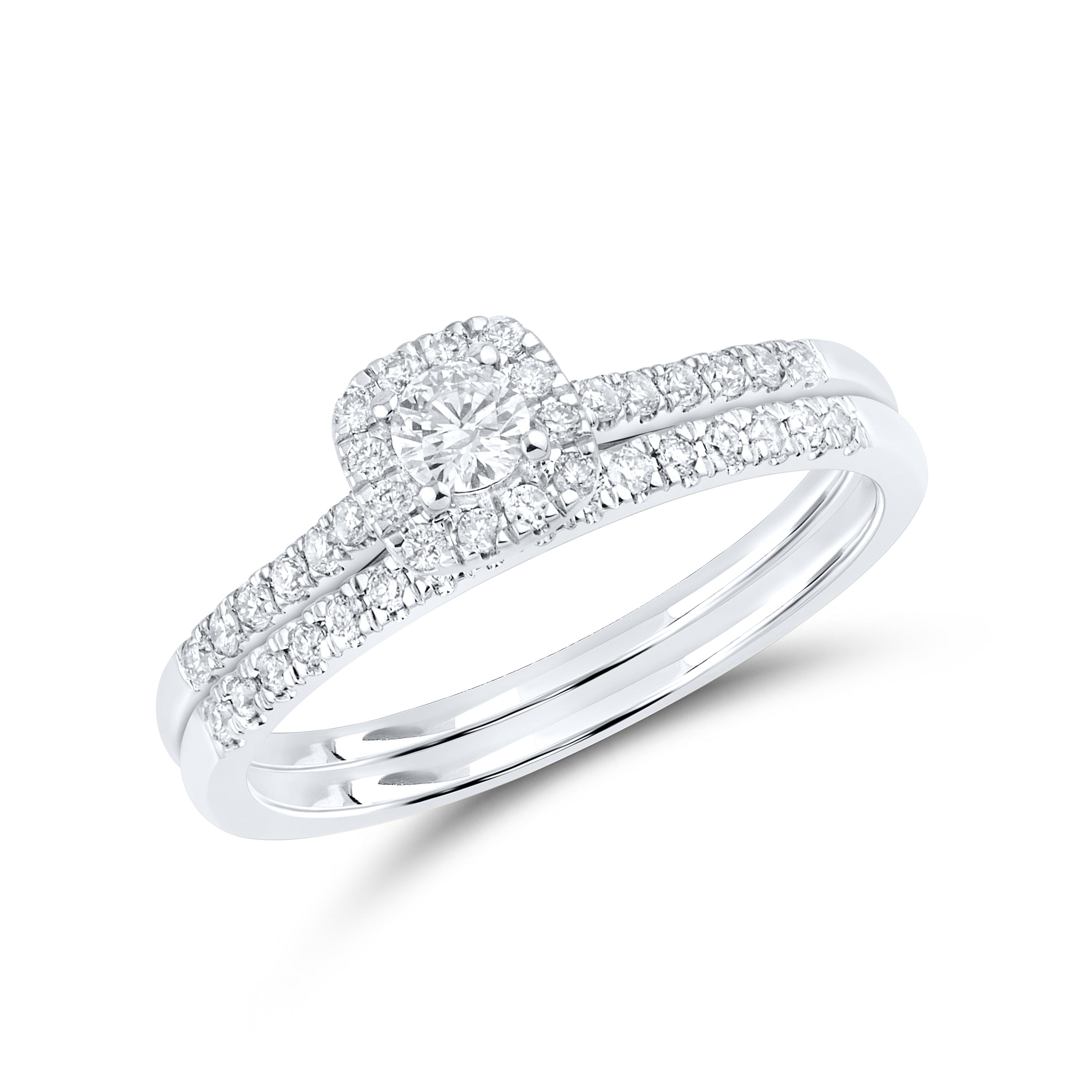 14KT WHITE GOLD 0.49 CTW DIAMOND BRIDAL RING SET