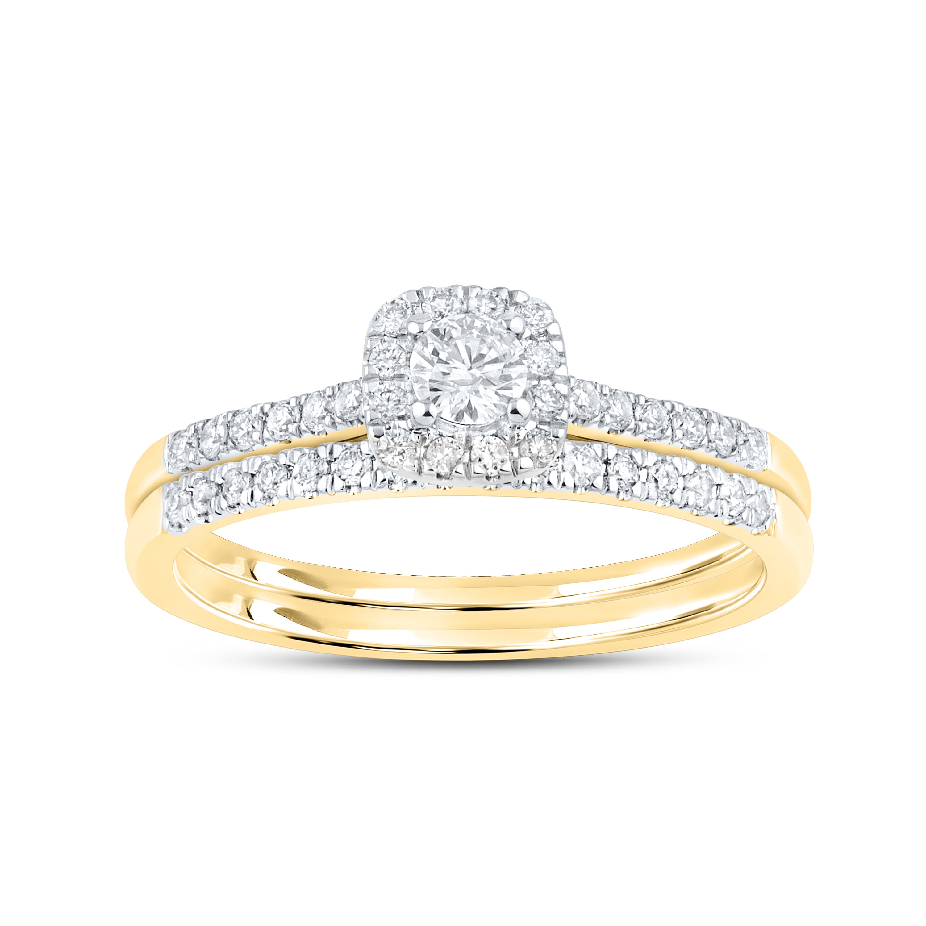 14KT YELLOW GOLD 0.49 CTW DIAMOND BRIDAL RING SET