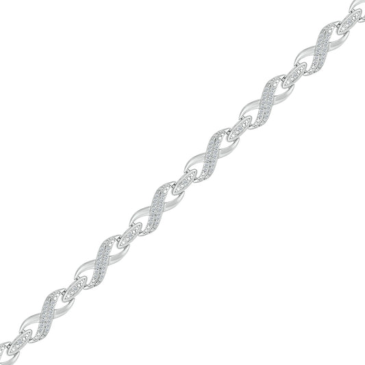 925 Sterling Silver 0.50 CTW Natural Diamond Bracelet