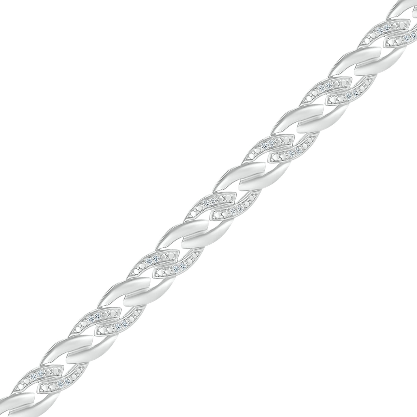 925 Sterling Silver 0.25 CTW Diamond Bracelet 7.5 inch