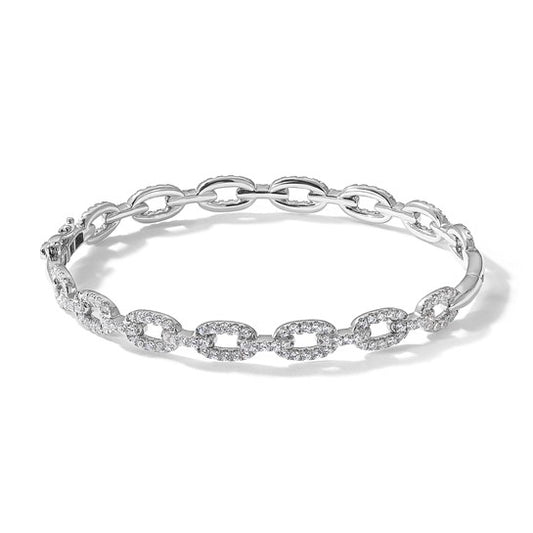 14KT White Gold 2 1/6 carat Lab Grown Diamond VS+ F+ 7 in Complete Link Bracelet