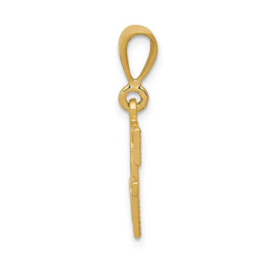 14kt Yellow Gold Textured Initial G Charm