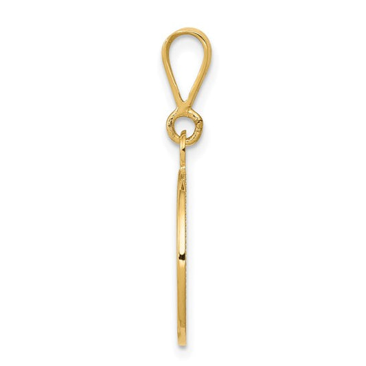 14KT Yellow Gold Polished and Satin Raphael Angel Pendant