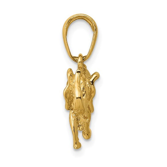 14kt Yellow Gold Polished 3-D Elephant Pendant