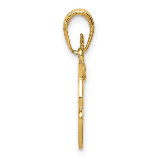 14KT Yellow Gold Bible, Praying Hands, and Cross Pendant