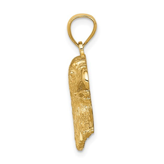 14KT Yellow Gold Diamond-Cut Eagle Pendant