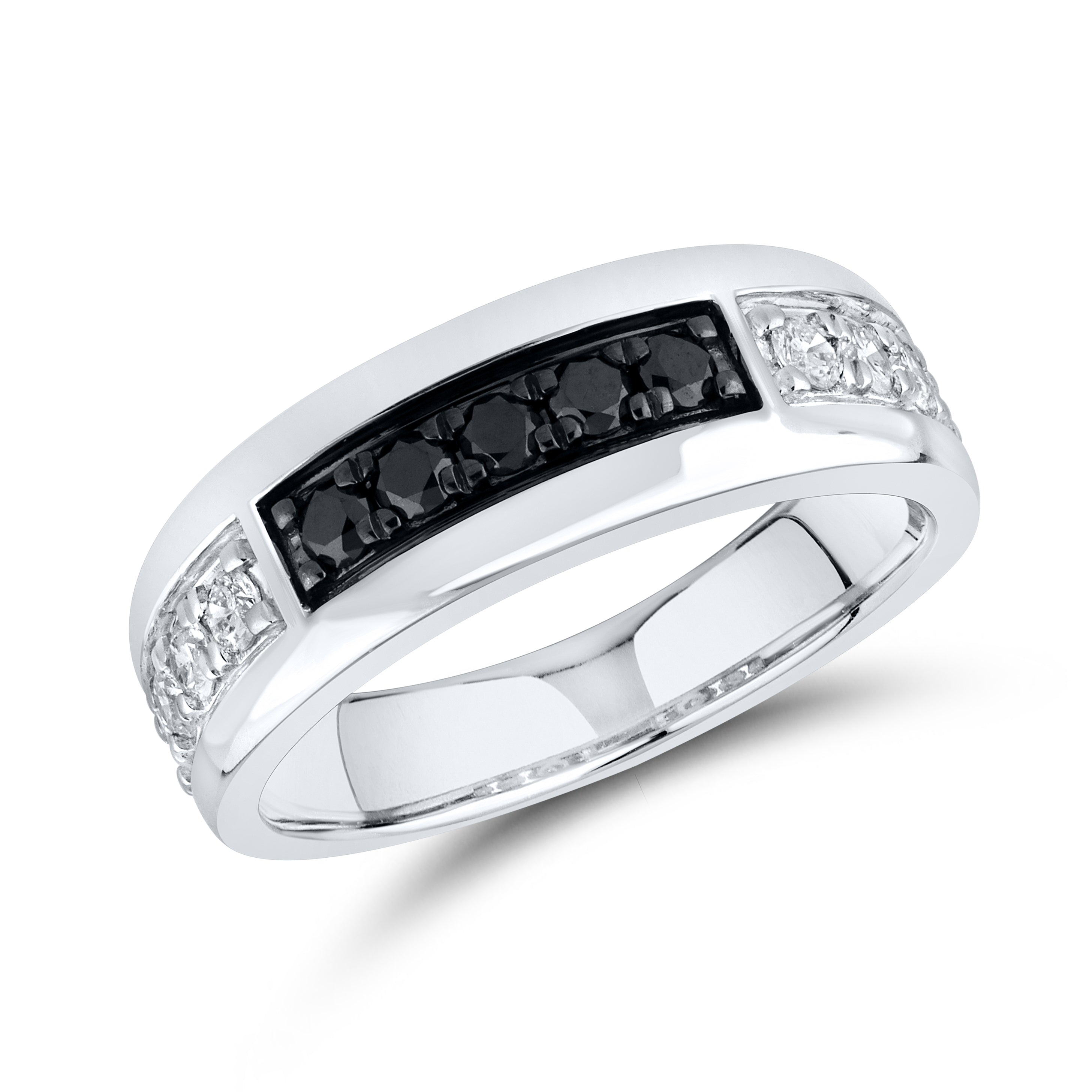 10KT WHITE GOLD 0.74 CTW MEN’S DIAMOND BAND